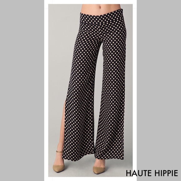 Haute Hippie Wide Leg Polka Dot Woman Pants Size2 - Picture 2 of 8